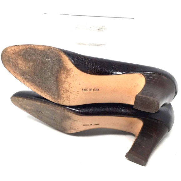 Salvatore Ferragamo Women Shoes Sz Us 8 Brown Heel - Picture 8 of 8